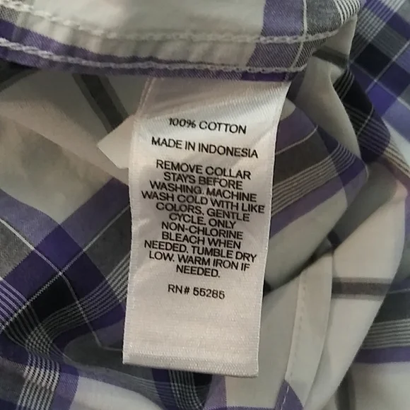 Express Extra Slim Fit checkered purple, white, gray, black dress shirt - Picture 7 of 7